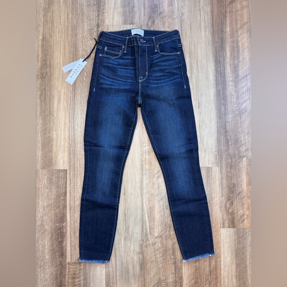 PARKER SMITH Bombshell Horizon High Rise Cropped Jeans Dark Indigo, size 26 NWT - Picture 3 of 16